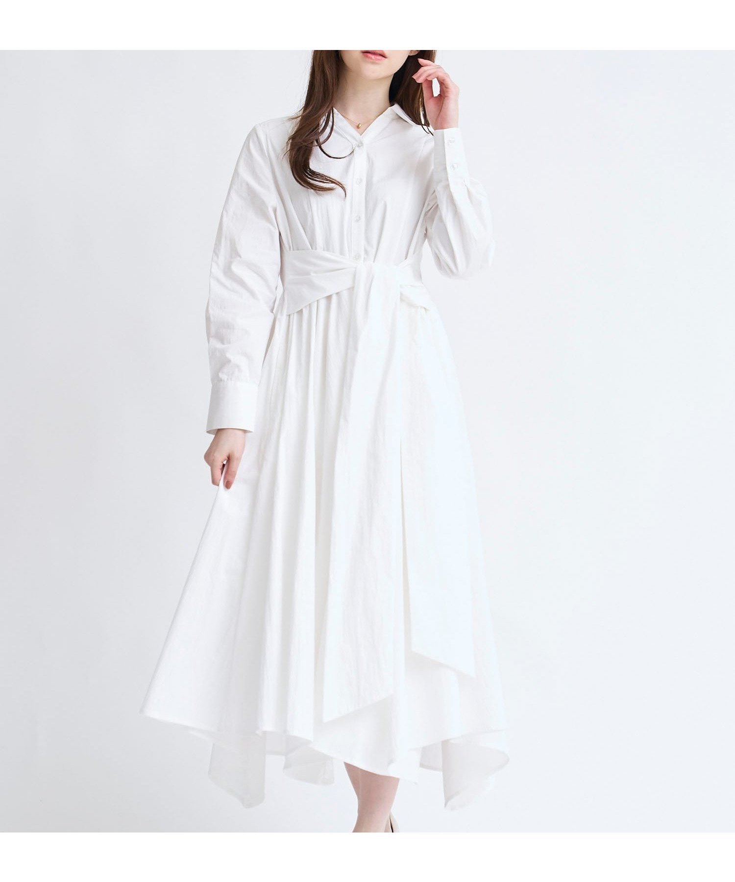【ノエラ/Noela】のタイプライターシャツワンピース インテリア・キッズ・メンズ・レディースファッション・服の通販 founy(ファウニー) 　ファッション　Fashion　レディースファッション　Fashion for Women　ワンピース　Dresses　シャツワンピース / 1枚で着映えコーデ　Shirt Dresses　タイプライター　Typewriter Fabric, Crisp Cotton　ポケット　Pocket, Pocket Detail　リボン　Ribbon, Bow　エレガント 上品　Elegant　オフホワイト|ID: prp329100004974476 ipo3291000000037293880