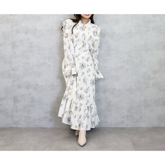 【セシルマクビー/CECIL McBEE】の花柄シャツフリルワンピース インテリア・キッズ・メンズ・レディースファッション・服の通販 founy(ファウニー) https://founy.com/ ファッション Fashion レディースファッション Fashion for Women ワンピース Dresses おすすめ Recommended / Our Picks ガーリー Girly, Feminine Style ジャケット Jacket, Outerwear スリーブ Sleeve, Long Sleeve / Short Sleeve ティアードワンピース Tiered Dress, Flared Dress フェミニン Feminine, Girly フリル Frill, Ruffle エレガント 上品 Elegant 春 Spring 秋 Autumn |ID: prp329100004974509 ipo3291000000037293990