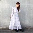 【セシルマクビー/CECIL McBEE】の楊柳花柄フリルプリーツワンピース ラベンダー|ID: prp329100004974510 ipo3291000000037293996