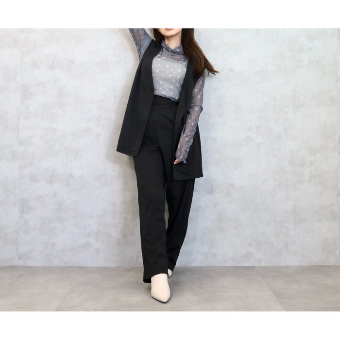 【セシルマクビー/CECIL McBEE】のカットツイルベストxパンツ セットアップ インテリア・キッズ・メンズ・レディースファッション・服の通販 founy(ファウニー) https://founy.com/ ファッション Fashion レディースファッション Fashion for Women アウター Coat / Outerwear Collection セットアップ Matching Sets レディースパンツ・ボトムス Pants & Trousers / Bottoms セットアップ Set-Up, Coordinated Outfit フレア Flare, Flared エレガント 上品 Elegant 切替 Switching, Contrast Panel |ID: prp329100004974516 ipo3291000000037294016