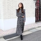 【セシルマクビー/CECIL McBEE】の花柄ピンタックフリルワンピース ブラック|ID: prp329100004974519 ipo3291000000037294027
