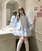 【アズノウアズ プラス/AS KNOW AS plus】の●『袖アレンジ可能アイテム』デザインフリルチュニック ミニワンピース ブルーST|ID: prp329100004974523 ipo3291000000037294044
