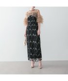 【レジャ/Leja】のフリルチュールボレロフリンジスパンコールIラインワンピースドレス結婚式 パーティー BLACK|ID: prp329100004974531 ipo3291000000037294084