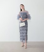 【レジャ/Leja】のフリルチュールボレロフリンジスパンコールIラインワンピースドレス結婚式 パーティー GRAYBLUE|ID: prp329100004974531 ipo3291000000037294085