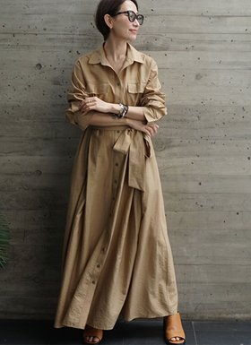 【ファッシュフレン/FASHFREN】のタックマキシワンピース 大人の最旬トレンドファッション＆コーディネート founy(ファウニー) ファッション Fashion レディースファッション Fashion for Women ワンピース Dresses マキシ丈ワンピース・ロングドレス Maxi Dresses / Long One-Pieces クール Cool, Chic ポケット Pocket, Pocket Detail マキシ Maxi, Full Length |ID:prp329100004974533