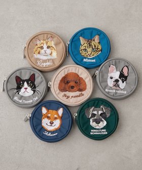 【アンドフォーエバー/RMAF】のアニマル刺繍丸ポーチ 大人の最旬トレンドファッション＆コーディネート founy(ファウニー) ファッション Fashion レディースファッション Fashion for Women ポーチ&ミニバッグ Pouches & Mini Bags 2025年 2025 2025-2026秋冬・A/W Autumn/Winter 2025–26 AW25–26 アニマル Animal Print フレンチ French, French Style ポーチ Pouch, Small Case ループ Loop, Loop Knit 再入荷 Restock / Back in Stock 犬 Dog |ID:prp329100004974546