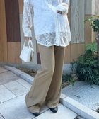 【その他のブランド/Other】の【マタニティ】セルフカットリブストレートパンツ 楽々パンツ ウエストゴムパンツ ベージュ|ID: prp329100004974621 ipo3291000000037294631