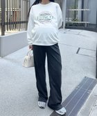【その他のブランド/Other】の【マタニティ】セルフカットリブストレートパンツ 楽々パンツ ウエストゴムパンツ チャコールグレー|ID: prp329100004974621 ipo3291000000037294633