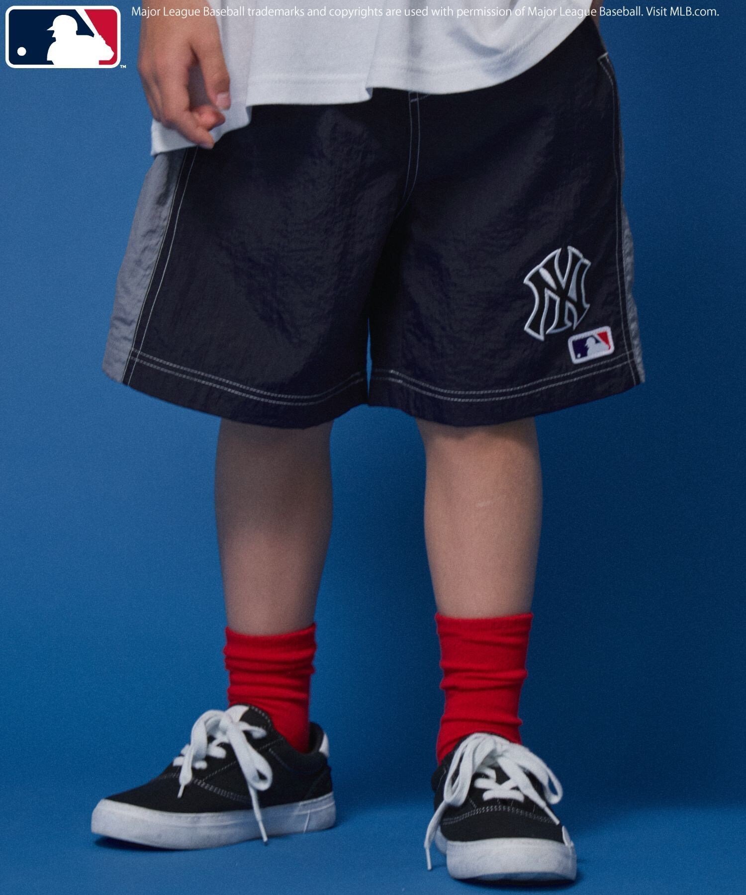 【ペアマノン/pairmanon / KIDS】の【MLB】【100-160cm】水陸両用 ナイロンショートパンツ【PAIRMANON STREET】 インテリア・キッズ・メンズ・レディースファッション・服の通販 founy(ファウニー) 　ファッション　Fashion　キッズファッション　Fashion for Kids　ボトムス　Bottoms　スポーツ　Sports, Activewear　ニューヨーク　New York, NYC Style　人気　Popular, Best Seller　ポケット　Pocket, Pocket Detail　メッシュ　Mesh, Net Fabric　ネイビー88|ID: prp329100004974693 ipo3291000000037294904