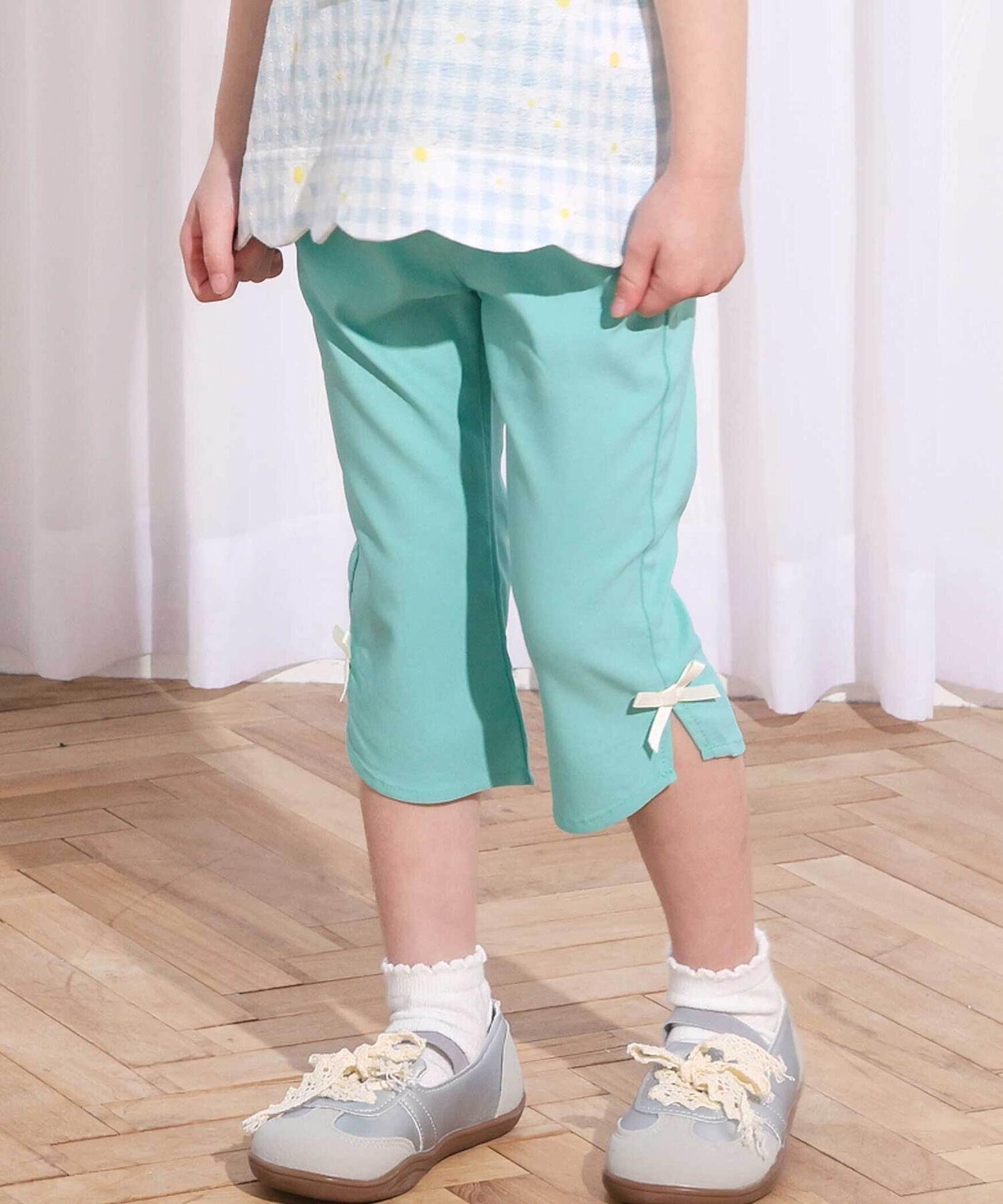 【ベベ オンライン ストア/BEBE ONLINE STORE / KIDS】の裾フレア7分丈ストレッチツイルパンツ(80~130cm) 大人の最旬トレンドファッション＆コーディネート founy(ファウニー) 　ファッション　Fashion　キッズファッション　Fashion for Kids　ボトムス　Bottoms　春　Spring　ガーリー　Girly, Feminine Style　コレクション　Collection, Seasonal Line　スリット　Slit, Slit Detail　バスケット　Basket, Basket Bag　フリル　Frill, Ruffle　フレア　Flare, Flared　フレンチ　French, French Style　ポケット　Pocket, Pocket Detail　リボン　Ribbon, Bow　S/S・春夏　SS, Spring/Summer, Warm Season　夏　Summer　エレガント 上品　Elegant　2026年　2026　2026春夏・S/S　Spring/Summer 2026 SS26　 other-1|ID: prp329100004974702 ipo3291000000037294974