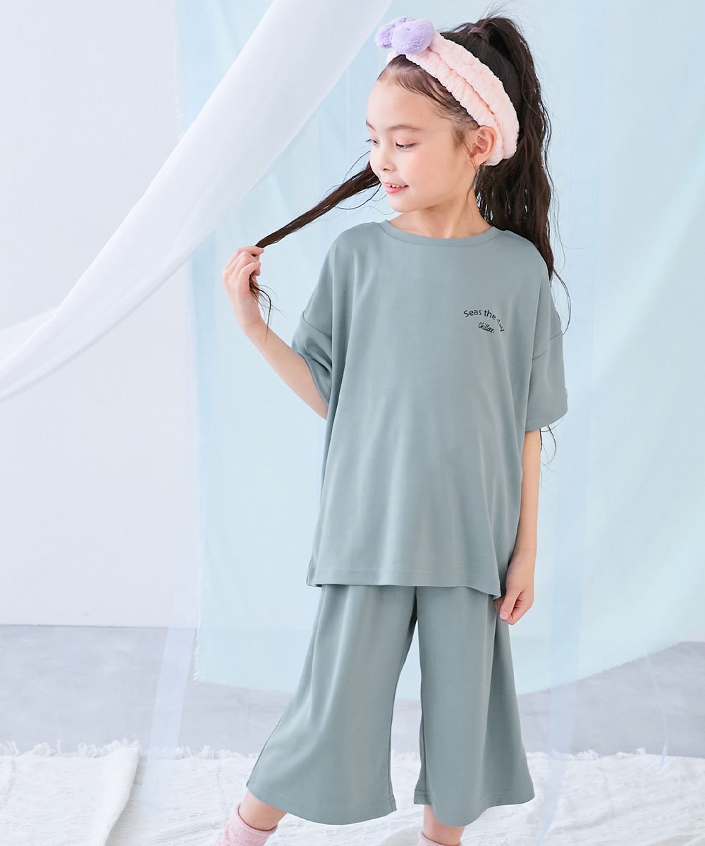 【デビロック/devirock / KIDS】の【涼感 サラッとメッシュ】ワンマイルにもおすすめ 着丈が選べるパジャマ 26SS インテリア・キッズ・メンズ・レディースファッション・服の通販 founy(ファウニー) 　ファッション　Fashion　キッズファッション　Fashion for Kids　カラフル　Colorful Design　シンプル　Simple, Minimal　ストレッチ　Stretch, Stretchy Fabric　セットアップ　Set-Up, Coordinated Outfit　パジャマ　Pajamas, Sleepwear　メッシュ　Mesh, Net Fabric　おすすめ　Recommended / Our Picks　夏　Summer　2026年　2026　2026春夏・S/S　Spring/Summer 2026 SS26　008-ミドル-ダスティブルー|ID: prp329100004974703 ipo3291000000037294997