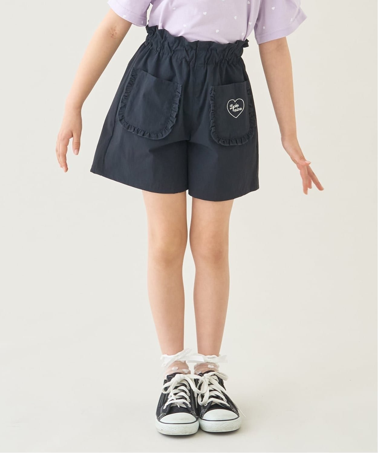 【ナルミヤ オンライン/NARUMIYA ONELINE / KIDS】の【水陸両用】【街でも海でも】フリルポケット付きショートパンツ インテリア・キッズ・メンズ・レディースファッション・服の通販 founy(ファウニー) 　ファッション　Fashion　キッズファッション　Fashion for Kids　ボトムス　Bottoms　ショート　Short, Short Length　スニーカー　Sneakers, Trainers　フリル　Frill, Ruffle　ポケット　Pocket, Pocket Detail　ラベンダー　Lavender　紺|ID: prp329100004974704 ipo3291000000037295001