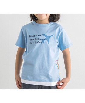 【ベベ オンライン ストア/BEBE ONLINE STORE / KIDS】の【ブルーインパルス】スモーク飛行プリント天竺半袖Tシャツ(90~140cm) 大人の最旬トレンドファッション＆コーディネート founy(ファウニー) ファッション Fashion キッズファッション Fashion for Kids 春 Spring カットソー Cut and Sewn Top カラフル Colorful Design シンプル Simple, Minimal パフォーマンス Performance, Active Function フロント Front, Front Design プリント Print, Printed Pattern ベーシック Basic, Essential 半袖 Short Sleeve, Half Sleeve ワンポイント One Point, Statement Accent S/S・春夏 SS, Spring/Summer, Warm Season 夏 Summer 2026年 2026 2026春夏・S/S Spring/Summer 2026 SS26 |ID:prp329100004974735
