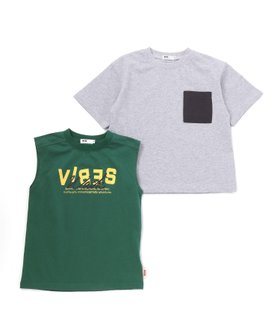 【ベベ オンライン ストア/BEBE ONLINE STORE / KIDS】の異素材ポケットTシャツ ノースリーブセット(110~160cm) 大人の最旬トレンドファッション＆コーディネート founy(ファウニー) ファッション Fashion キッズファッション Fashion for Kids 春 Spring タンク Tank Top, Sleeveless Top トレンド Trend, Trending Now ノースリーブ Sleeveless, No-Sleeve プリント Print, Printed Pattern ポケット Pocket, Pocket Detail 半袖 Short Sleeve, Half Sleeve ワッフル Waffle, Waffle Knit S/S・春夏 SS, Spring/Summer, Warm Season 夏 Summer 2026年 2026 2026春夏・S/S Spring/Summer 2026 SS26 |ID:prp329100004974813