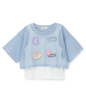 【ナルミヤ オンライン/NARUMIYA ONELINE / KIDS】の【接触冷感(インナーのみ)】ワッペンメッシュ半袖T+タンクセット 大人の最旬トレンドファッション＆コーディネート founy(ファウニー) ファッション Fashion キッズファッション Fashion for Kids おすすめ Recommended / Our Picks インナー Innerwear ガーリー Girly, Feminine Style スマート Smart, Elegant タンク Tank Top, Sleeveless Top メッシュ Mesh, Net Fabric 半袖 Short Sleeve, Half Sleeve |ID:prp329100004974825