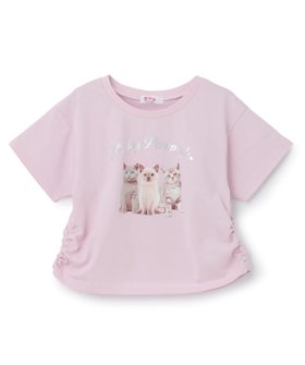 【ナルミヤ オンライン/NARUMIYA ONELINE / KIDS】の【接触冷感】ねこフォトドロスト半袖Tシャツ 大人の最旬トレンドファッション＆コーディネート founy(ファウニー) ファッション Fashion キッズファッション Fashion for Kids おすすめ Recommended / Our Picks ガーリー Girly, Feminine Style コンパクト Compact, Small Size ショート Short, Short Length スマート Smart, Elegant ティアードスカート Tiered Skirt, Flounced Skirt ドローコード Drawcord, Drawstring Cord フロント Front, Front Design プリント Print, Printed Pattern 半袖 Short Sleeve, Half Sleeve 猫 Cat, Kitty |ID:prp329100004974826