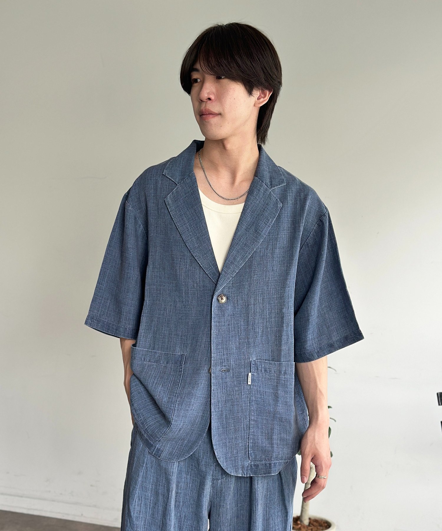 【シーピーシーエム/CPCM】のピグメントリネン半袖テーラードジャケット インテリア・キッズ・メンズ・レディースファッション・服の通販 founy(ファウニー) 　ファッション　Fashion　レディースファッション　Fashion for Women　アウター　Coat / Outerwear Collection　レディースジャケット・軽アウター　Jackets　テーラードジャケット / 通勤・きれいめスタイル　Tailored Jackets & Blazers　ヴィンテージ　Vintage Style　グラフィック　Graphic, Graphic Design　ジャケット　Jacket, Outerwear　セットアップ　Set-Up, Coordinated Outfit　タンク　Tank Top, Sleeveless Top　デニム　Denim, Jeans Material　半袖　Short Sleeve, Half Sleeve　リネン　Linen, Linen Fabric　リラックス　Relax, Relaxed Fit　ワイド　Wide, Wide Fit　夏　Summer　ネイビー|ID: prp329100004974875 ipo3291000000037295665