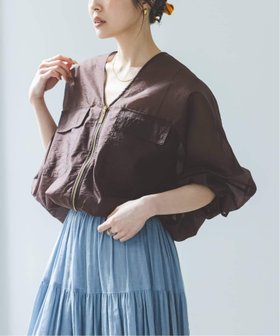 【ノーブル / スピック&スパン/NOBLE / Spick & Span】の【洗える】フォギーシアーアウトポケットブルゾン 大人の最旬トレンドファッション&コーディネート founy(ファウニー) ファッション Fashion レディースファッション Fashion for Women アウター Coat / Outerwear Collection ブルゾンジャケット・スポーティアウター Blouson Jackets エレガント 上品 Elegant シアー Sheer, See-Through ショート Short, Short Length ノースリーブ Sleeveless, No-Sleeve ブルゾン Blouson, Bomber Jacket ポケット Pocket, Pocket Detail ワーク Workwear, Utility Style 洗える Machine Washable |ID:prp329100004974910