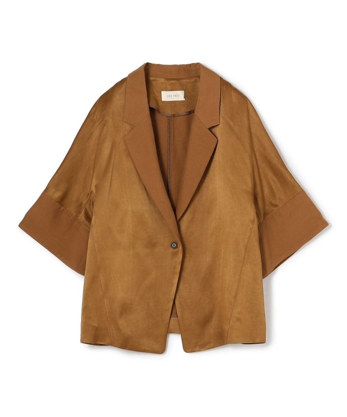 【トゥモローランド/TOMORROWLAND】のソフトサテン ハーフスリーブジャケット インテリア・キッズ・メンズ・レディースファッション・服の通販 founy(ファウニー) https://founy.com/ ファッション Fashion レディースファッション Fashion for Women アウター Coat / Outerwear Collection レディースジャケット・軽アウター Jackets インナー Innerwear サテン Satin, Glossy Fabric ジャケット Jacket, Outerwear タンブラー Tumbler, Travel Mug 定番 Standard, Basic Item マニッシュ Mannish, Boyish リネン Linen, Linen Fabric リラックス Relax, Relaxed Fit おすすめ Recommended / Our Picks 夏 Summer |ID: prp329100004974924 ipo3291000000037295843