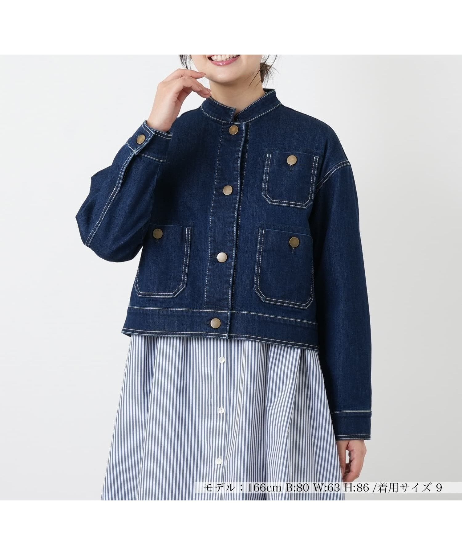【レリアン/LEILIAN】のデニムジャケット【L JEANS】 インテリア・キッズ・メンズ・レディースファッション・服の通販 founy(ファウニー) 　ファッション　Fashion　レディースファッション　Fashion for Women　アウター　Coat / Outerwear Collection　レディースジャケット・軽アウター　Jackets　デニムジャケット / カジュアルアウター　Denim Jackets　ウォッシャブル　Machine Washable　ジャケット　Jacket, Outerwear　スタンド　Stand Collar, Upright Stand　デニム　Denim, Jeans Material　フィット　Fit, Slim Fit　ポケット　Pocket, Pocket Detail　リラックス　Relax, Relaxed Fit　夏　Summer　ネイビー系|ID: prp329100004974944 ipo3291000000037295902