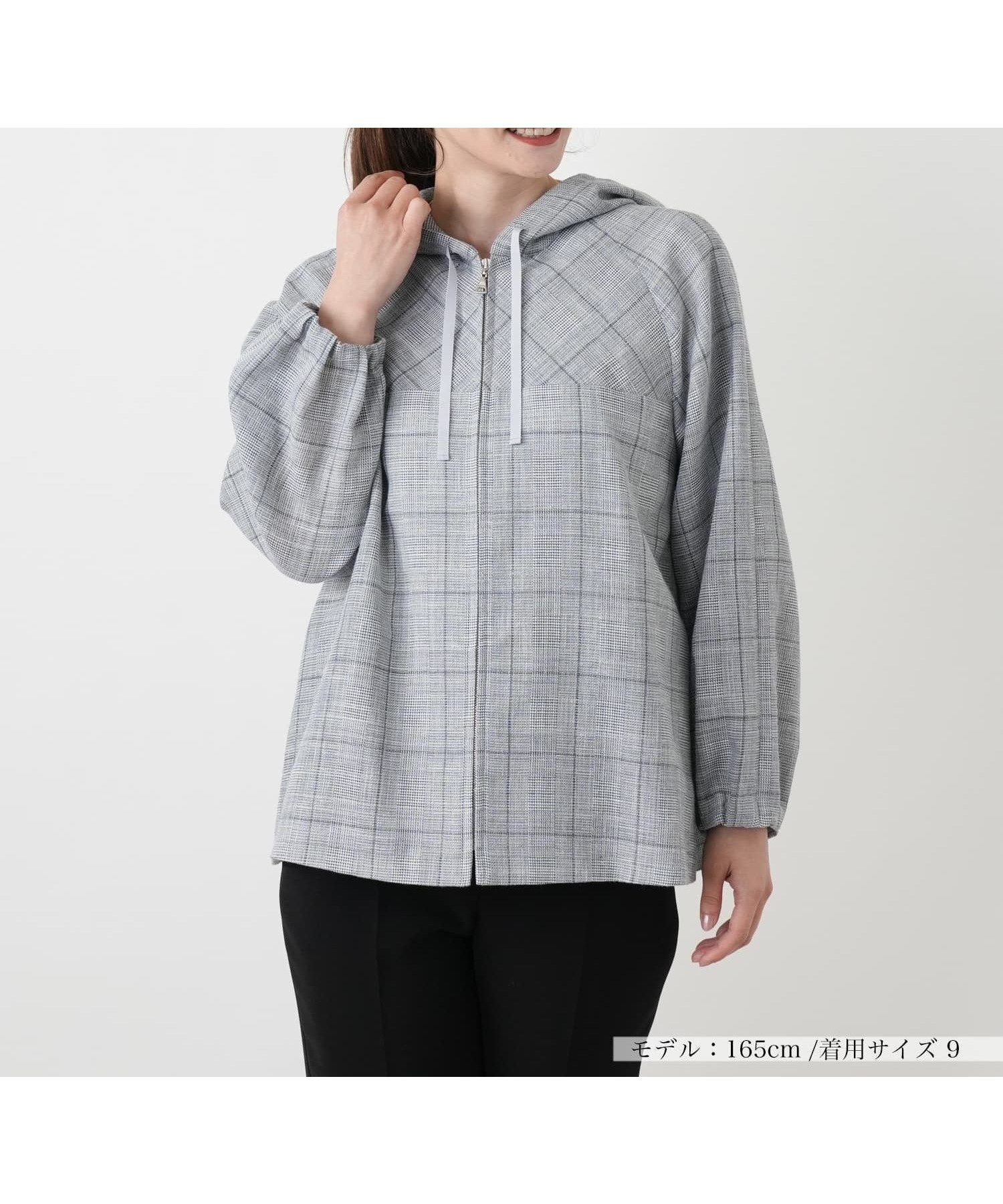 【レリアン/LEILIAN】のチェックフーデッドジャケット【ROCHAS Premiere】 大人の最旬トレンドファッション＆コーディネート founy(ファウニー) 　ファッション　Fashion　レディースファッション　Fashion for Women　アウター　Coat / Outerwear Collection　レディースジャケット・軽アウター　Jackets　ジップアップ　Zip-Up, Full Zip　チェック　Check, Plaid, Tartan　パーカー　Hoodie, Parka　フォルム　Silhouette, Form　ポケット　Pocket, Pocket Detail　リラックス　Relax, Relaxed Fit　夏　Summer　 other-1|ID: prp329100004974947 ipo3291000000037295913