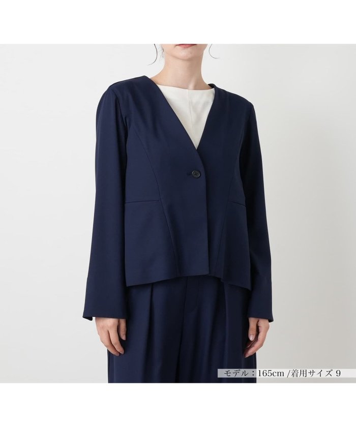 【レリアン/LEILIAN】のノーカラーVネックジャケット【BOURGE】 インテリア・キッズ・メンズ・レディースファッション・服の通販 founy(ファウニー) https://founy.com/ ファッション Fashion レディースファッション Fashion for Women アウター Coat / Outerwear Collection レディースジャケット・軽アウター Jackets ウォッシャブル Machine Washable ギャザー Gathered, Ruffled ジャケット Jacket, Outerwear スマート Smart, Elegant スリット Slit, Slit Detail セットアップ Set-Up, Coordinated Outfit ポケット Pocket, Pocket Detail マニッシュ Mannish, Boyish モダン Modern, Contemporary ヨーク Yoke, Yoke Design 夏 Summer |ID: prp329100004974948 ipo3291000000037295915