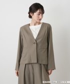 【レリアン/LEILIAN】のノーカラーVネックジャケット【BOURGE】 ピーコックグリーン|ID: prp329100004974948 ipo3291000000037295917