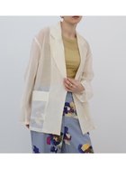 【ラシュッド/LASUD】のテーラードシアージャケット 大人の最旬トレンドファッション＆コーディネート founy(ファウニー) ファッション Fashion レディースファッション Fashion for Women アウター Coat / Outerwear Collection レディースジャケット・軽アウター Jackets インナー Innerwear シアー Sheer, See-Through エレガント 上品 Elegant 人気 Popular, Best Seller thumbnail アイボリー|ID: prp329100004974997 ipo3291000000037296063