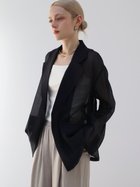 【ラシュッド/LASUD】のテーラードシアージャケット 大人の最旬トレンドファッション＆コーディネート founy(ファウニー) ファッション Fashion レディースファッション Fashion for Women アウター Coat / Outerwear Collection レディースジャケット・軽アウター Jackets インナー Innerwear シアー Sheer, See-Through エレガント 上品 Elegant 人気 Popular, Best Seller thumbnail ブラック|ID: prp329100004974997 ipo3291000000037296065