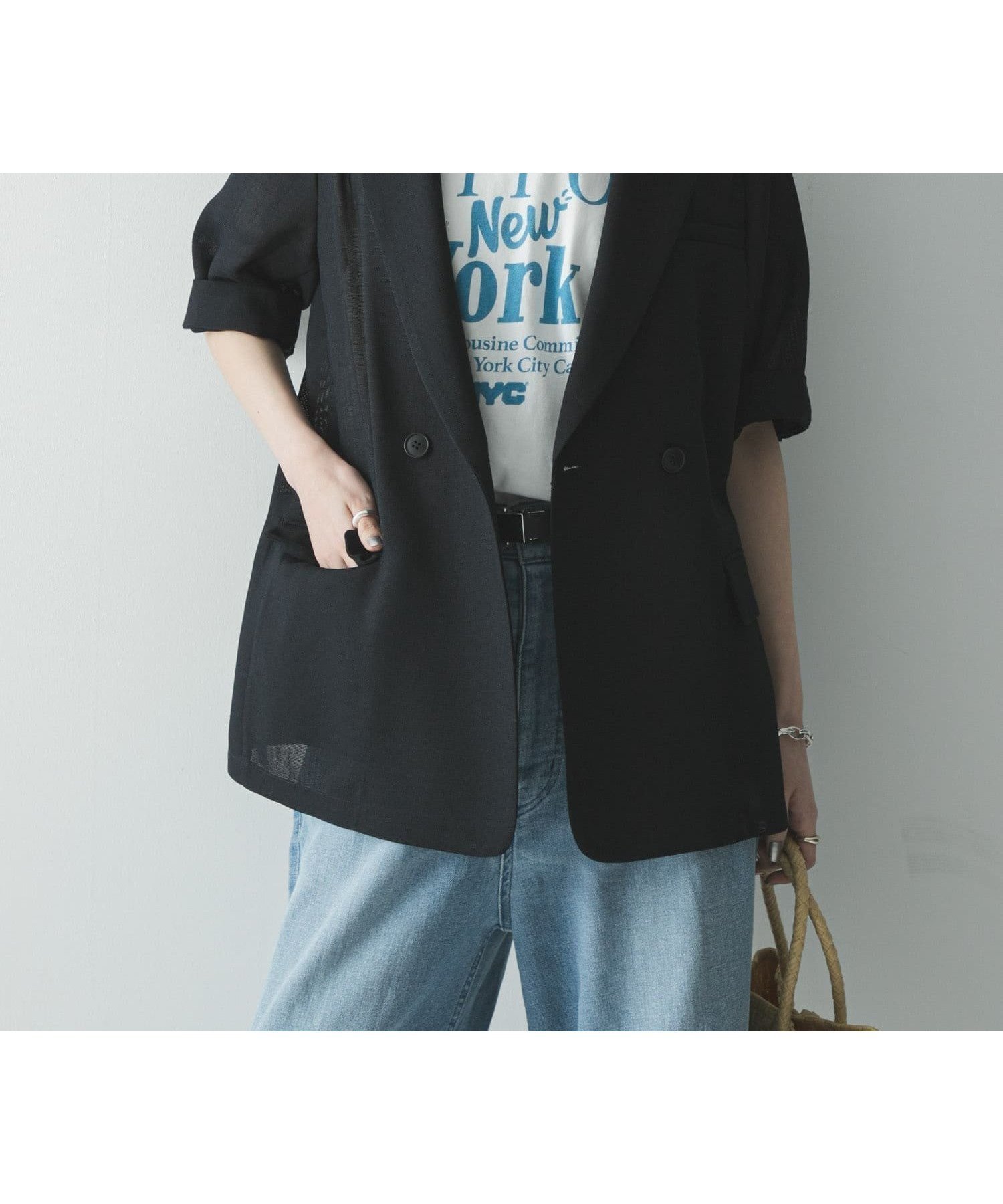 【アーバンリサーチ/URBAN RESEARCH】のシアーメッシュハーフスリーブジャケット インテリア・キッズ・メンズ・レディースファッション・服の通販 founy(ファウニー) 　ファッション　Fashion　レディースファッション　Fashion for Women　アウター　Coat / Outerwear Collection　レディースジャケット・軽アウター　Jackets　インナー　Innerwear　カーディガン　Cardigan, Knitwear　キャミソール　Camisole, Spaghetti Strap Top　シアー　Sheer, See-Through　ジャケット　Jacket, Outerwear　デニム　Denim, Jeans Material　ノースリーブ　Sleeveless, No-Sleeve　メッシュ　Mesh, Net Fabric　ルーズ　Loose, Oversized　S/S・春夏　SS, Spring/Summer, Warm Season　おすすめ　Recommended / Our Picks　夏　Summer　エレガント 上品　Elegant　2026年　2026　2026春夏・S/S　Spring/Summer 2026 SS26　ブルー系その他|ID: prp329100004975006 ipo3291000000037296102