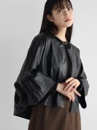 【ラシュッド/LASUD】のフリルスリーブショートブルゾン ブラック|ID: prp329100004975011 ipo3291000000037296115