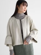 【ラシュッド/LASUD】のフリルスリーブショートブルゾン アイボリー|ID: prp329100004975011 ipo3291000000037296116