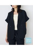 【アズール バイ マウジー/AZUL by moussy】のCOMFORA AIRハーフスリーブジャケット 大人の最旬トレンドファッション＆コーディネート founy(ファウニー) ファッション Fashion レディースファッション Fashion for Women アウター Coat / Outerwear Collection レディースジャケット・軽アウター Jackets インナー Innerwear 春 Spring カットソー Cut and Sewn Top ジャケット Jacket, Outerwear スリーブ Sleeve, Long Sleeve / Short Sleeve セットアップ Set-Up, Coordinated Outfit タンク Tank Top, Sleeveless Top デニム Denim, Jeans Material ハーフ Half, Half-Length ボトム Bottoms, Lower Wear ワイド Wide, Wide Fit S/S・春夏 SS, Spring/Summer, Warm Season おすすめ Recommended / Our Picks 夏 Summer thumbnail BLK|ID: prp329100004975016 ipo3291000000037296133