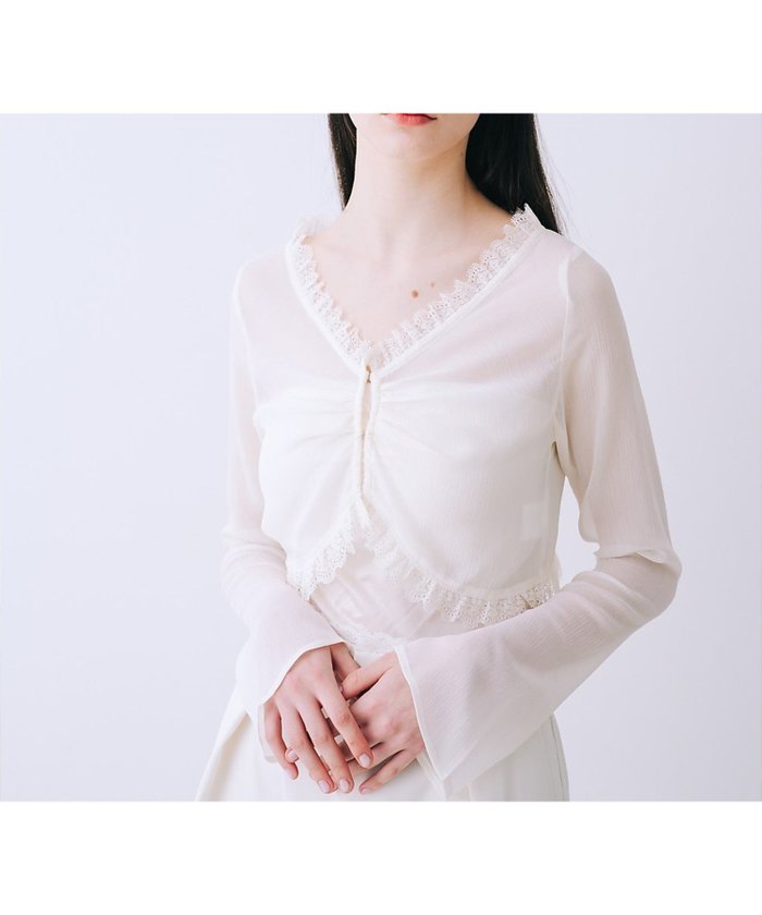 【セルフィスト/SELFIST】の楊柳シアーカーデ インテリア・キッズ・メンズ・レディースファッション・服の通販 founy(ファウニー) https://founy.com/ ファッション Fashion レディースファッション Fashion for Women カーディガン Cardigan, Knitwear ギャザー Gathered, Ruffled コンパクト Compact, Small Size シアー Sheer, See-Through ショート Short, Short Length シンプル Simple, Minimal ノースリーブ Sleeveless, No-Sleeve レース Lace, Lace Fabric 夏 Summer 春 Spring S/S・春夏 SS, Spring/Summer, Warm Season 楽ちん Easy Fit, Comfortable |ID: prp329100004975036 ipo3291000000037296200