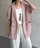 【ドゥドゥ/DouDou】の【WEB限定/セットアップ可能】ショートスリーブジャケット 大人の最旬トレンドファッション＆コーディネート founy(ファウニー) ファッション Fashion レディースファッション Fashion for Women アウター Coat / Outerwear Collection レディースジャケット・軽アウター Jackets シンプル Simple, Minimal ジャケット Jacket, Outerwear スマート Smart, Elegant セットアップ Set-Up, Coordinated Outfit 雑誌 Magazine, Fashion Magazine ハーフ Half, Half-Length バランス Balance, Style Balance リラックス Relax, Relaxed Fit ロング Long, Long-Length S/S・春夏 SS, Spring/Summer, Warm Season 再入荷 Restock / Back in Stock おすすめ Recommended / Our Picks 夏 Summer エレガント 上品 Elegant 2026年 2026 2026春夏・S/S Spring/Summer 2026 SS26 thumbnail ピンク|ID: prp329100004975061 ipo3291000000037296302