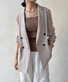 【ドゥドゥ/DouDou】のバックスリットシアーダブルジャケット ベージュ|ID: prp329100004975071 ipo3291000000037296337