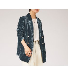 【カリテ/qualite】のオパールストライプジャケット 大人の最旬トレンドファッション＆コーディネート founy(ファウニー) ファッション Fashion レディースファッション Fashion for Women アウター Coat / Outerwear Collection レディースジャケット・軽アウター Jackets おすすめ Recommended / Our Picks シアー Sheer, See-Through シルバー Silver, Metallic Silver シンプル Simple, Minimal ジャケット Jacket, Outerwear ストライプ Stripe, Striped Pattern ダウン Down, Puffer テーパード Tapered, Tapered Pants デニム Denim, Jeans Material プリント Print, Printed Pattern ベルベット Velvet, Velvety ラグジュアリー Luxury, Elegant |ID:prp329100004975090