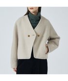 【カリテ/qualite】のモヘアシャギーショートコート グレージュ|ID: prp329100004975092 ipo3291000000037296425