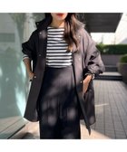 【ルージュヴィフラクレ/Rouge vif la cle】のスタンドカラー ハーフコートブルゾン チャコールグレー|ID: prp329100004975094 ipo3291000000037296431