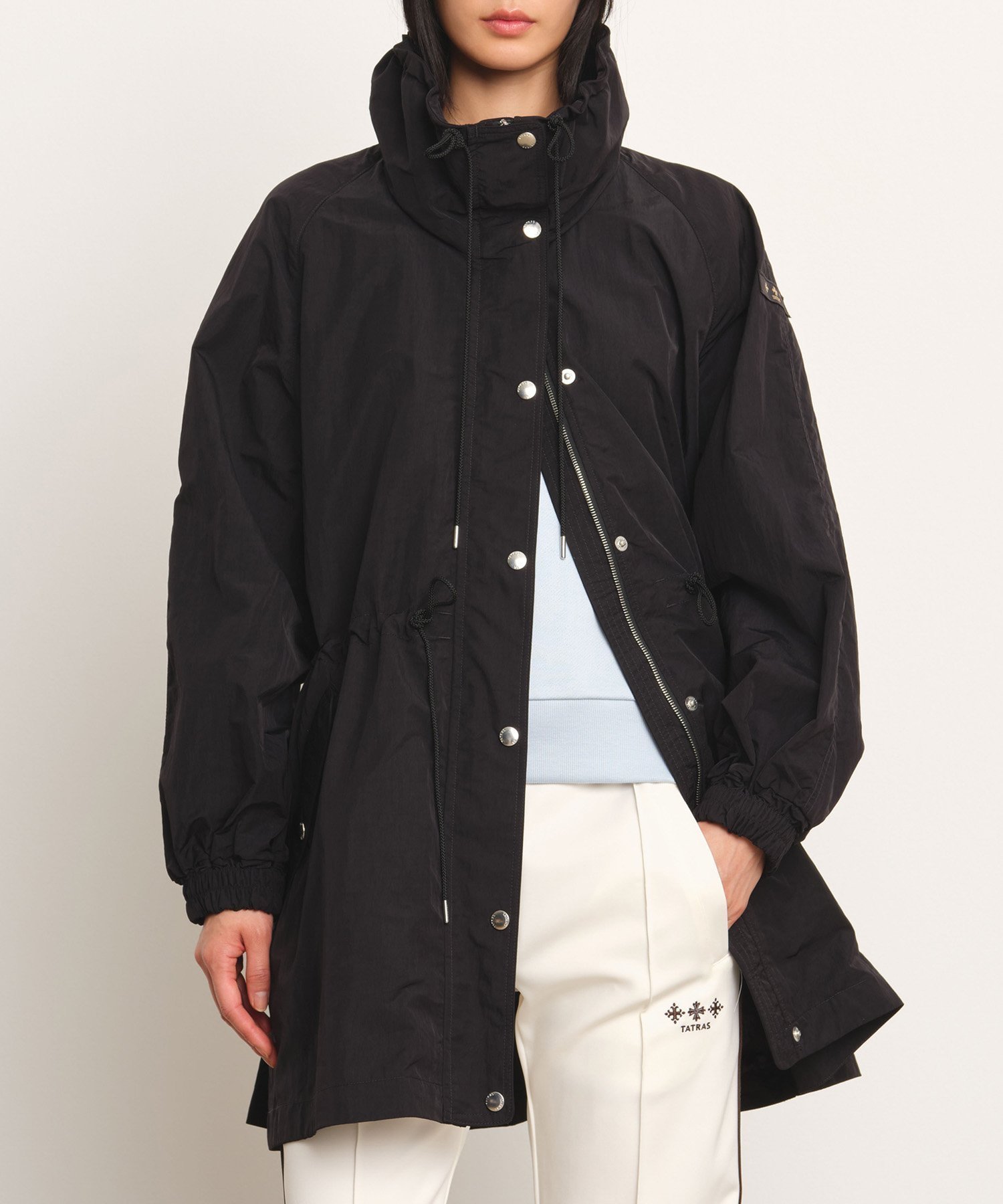【タトラス コンセプトストア/TATRAS CONCEPT STORE】の【TATRAS 直営店】OLVONA オルヴォナ / コート インテリア・キッズ・メンズ・レディースファッション・服の通販 founy(ファウニー) 　ファッション　Fashion　レディースファッション　Fashion for Women　アウター　Coat / Outerwear Collection　コート・ロングコート・ピーコート　Long Coats, Peacoats & More　イタリア　Italy　ドローコード　Drawcord, Drawstring Cord　ロング　Long, Long-Length　BLACK|ID: prp329100004975103 ipo3291000000037296475