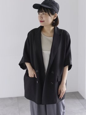 【サマンサモスモス/Samansa Mos2】のダブル釦5分袖ジャケット 大人の最旬トレンドファッション＆コーディネート founy(ファウニー) ファッション Fashion レディースファッション Fashion for Women アウター Coat / Outerwear Collection レディースジャケット・軽アウター Jackets ウォッシャブル Machine Washable クラシカル Classical, Vintage-Inspired ジャケット Jacket, Outerwear ダブル Double, Double-Breasted |ID:prp329100004975131
