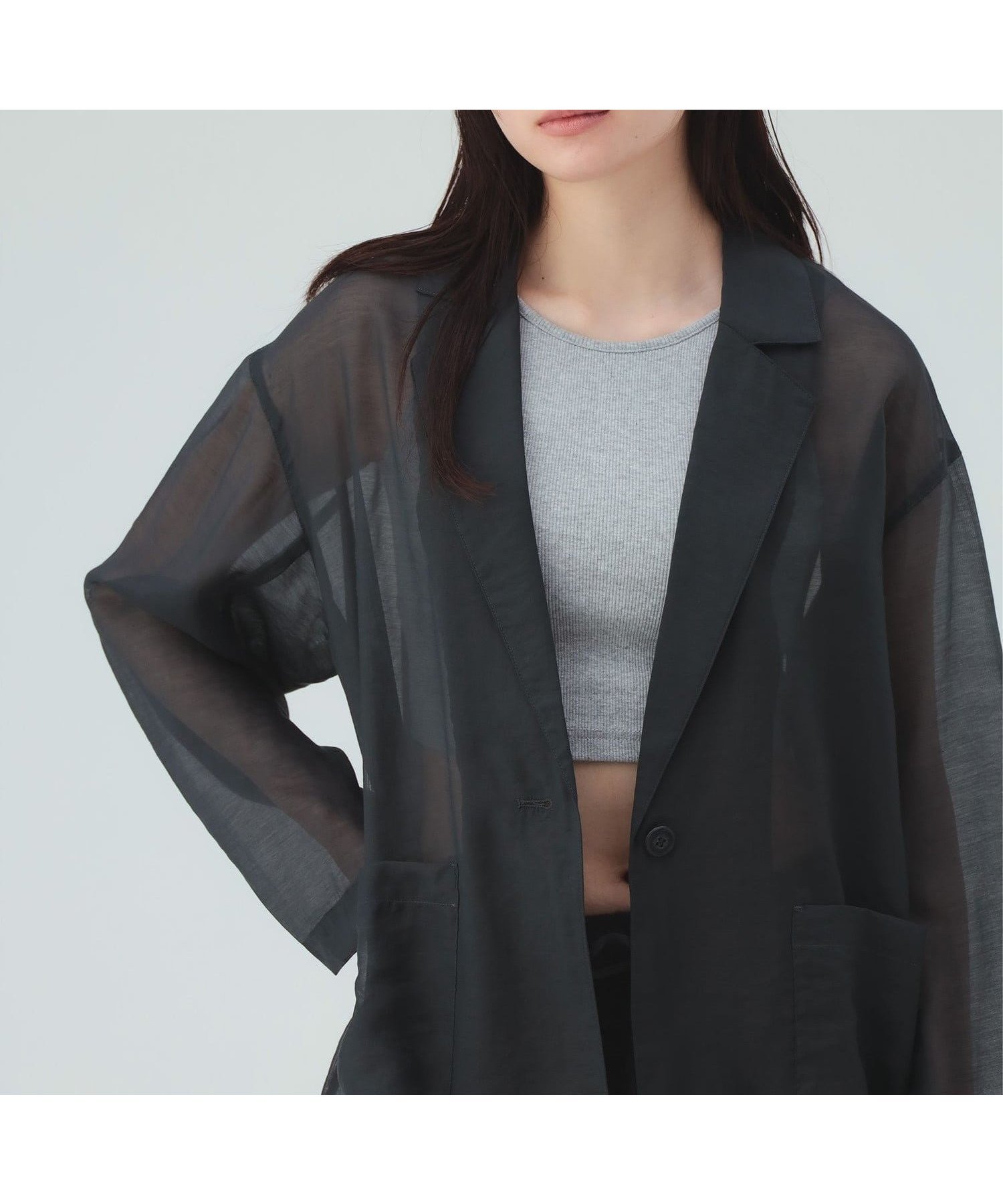 【ビームス ハート/BEAMS HEART】のシアー ルーズ ジャケット 26SS ウォッシャブル インテリア・キッズ・メンズ・レディースファッション・服の通販 founy(ファウニー) 　ファッション　Fashion　レディースファッション　Fashion for Women　アウター　Coat / Outerwear Collection　レディースジャケット・軽アウター　Jackets　ウォッシャブル　Machine Washable　春　Spring　キャミソール　Camisole, Spaghetti Strap Top　キャミワンピース　Cami Dress, Slip Dress　シアー　Sheer, See-Through　ショルダー　Shoulder, Shoulder Strap　ジャケット　Jacket, Outerwear　タンク　Tank Top, Sleeveless Top　デニム　Denim, Jeans Material　トレンド　Trend, Trending Now　ドロップ　Drop Shoulder, Dropped Style　長袖　Long Sleeve, Full Sleeve　ルーズ　Loose, Oversized　S/S・春夏　SS, Spring/Summer, Warm Season　おすすめ　Recommended / Our Picks　夏　Summer　2026年　2026　2026春夏・S/S　Spring/Summer 2026 SS26　CHARCOAL GREY|ID: prp329100004975133 ipo3291000000037296595