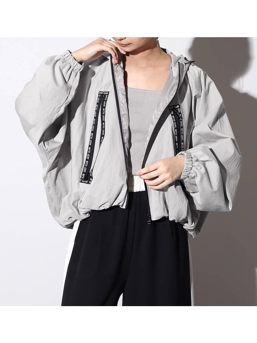 【ヴァン/Vin】のロゴテープバルーンヘムジップジャケット インテリア・キッズ・メンズ・レディースファッション・服の通販 founy(ファウニー) 　ファッション　Fashion　レディースファッション　Fashion for Women　アウター　Coat / Outerwear Collection　レディースジャケット・軽アウター　Jackets　スポーティ　Sporty, Casual Athletic　スラックス　Slacks, Dress Pants　バルーン　Balloon, Balloon Silhouette　フェミニン　Feminine, Girly　フォルム　Silhouette, Form　フロント　Front, Front Design　ワイド　Wide, Wide Fit　グレージュ|ID: prp329100004975149 ipo3291000000037296656