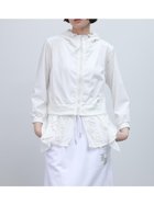 【ラシュッド/LASUD】のフリルヘムドッキングパーカー 大人の最旬トレンドファッション＆コーディネート founy(ファウニー) ファッション Fashion レディースファッション Fashion for Women トップス・カットソー Cut & Sew Tops レディースパーカー・カジュアルフーディー Casual Hoodies & Sweatshirts シフォン Chiffon, Lightweight Fabric ジップアップ Zip-Up, Full Zip チュール Tulip, Tulip Motif パーカー Hoodie, Parka フリル Frill, Ruffle フロント Front, Front Design thumbnail アイボリー|ID: prp329100004975151 ipo3291000000037296662