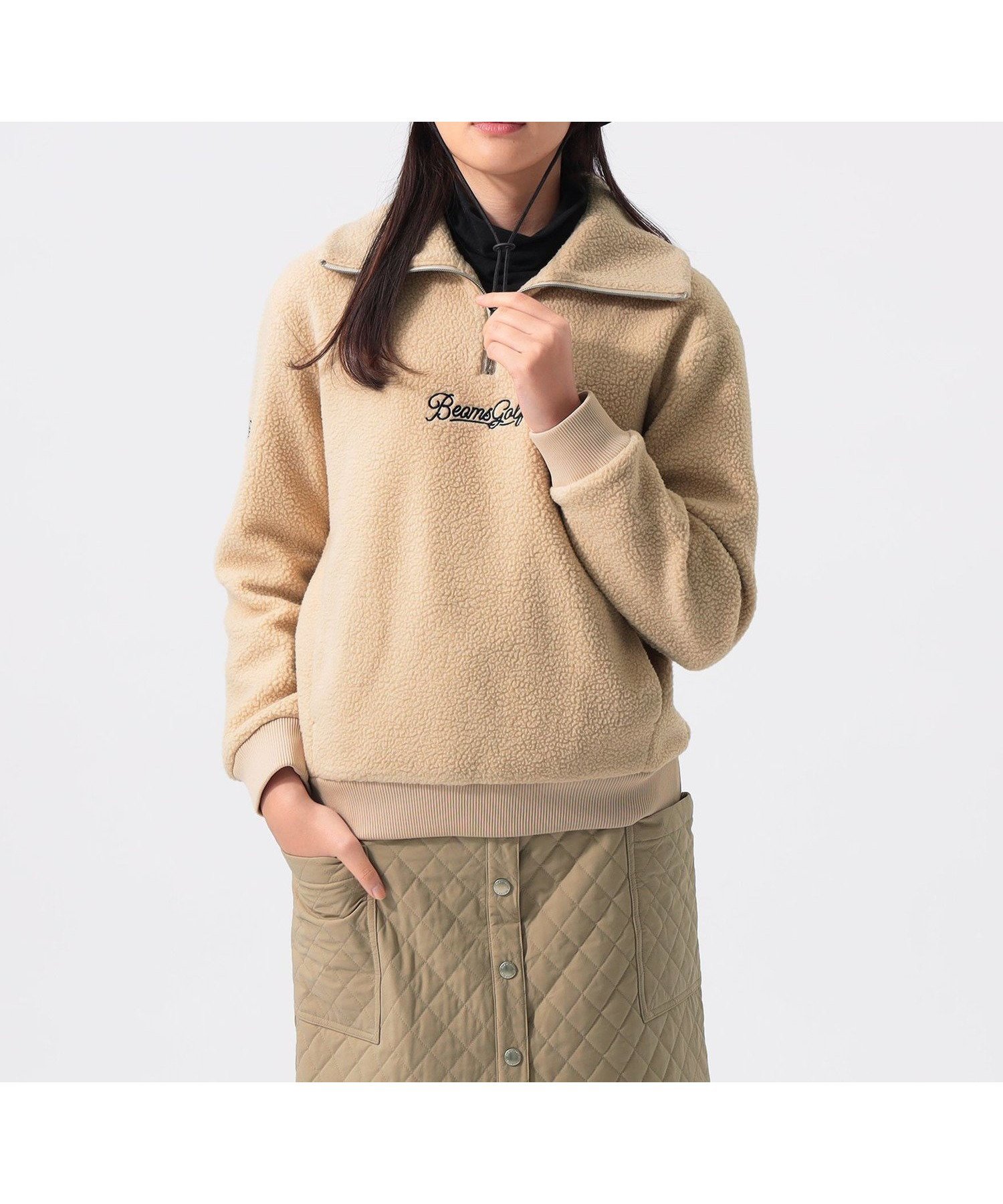 【ビームス ゴルフ/BEAMS GOLF】のORANGE LABEL / ボア ハーフジップ プルオーバー インテリア・キッズ・メンズ・レディースファッション・服の通販 founy(ファウニー) 　ファッション　Fashion　レディースファッション　Fashion for Women　トップス・カットソー　Cut & Sew Tops　カジュアルプルオーバー・ニットトップス　Pullovers & Knit Tops / Casual Pullovers　アウトドア　Outdoor Clothing　インナー　Innerwear　フロント　Front, Front Design　ポケット　Pocket, Pocket Detail　メッシュ　Mesh, Net Fabric　ラウンド　Round, Round Neck　ゴルフ　Golf　BEIGE|ID: prp329100004975165 ipo3291000000037296706