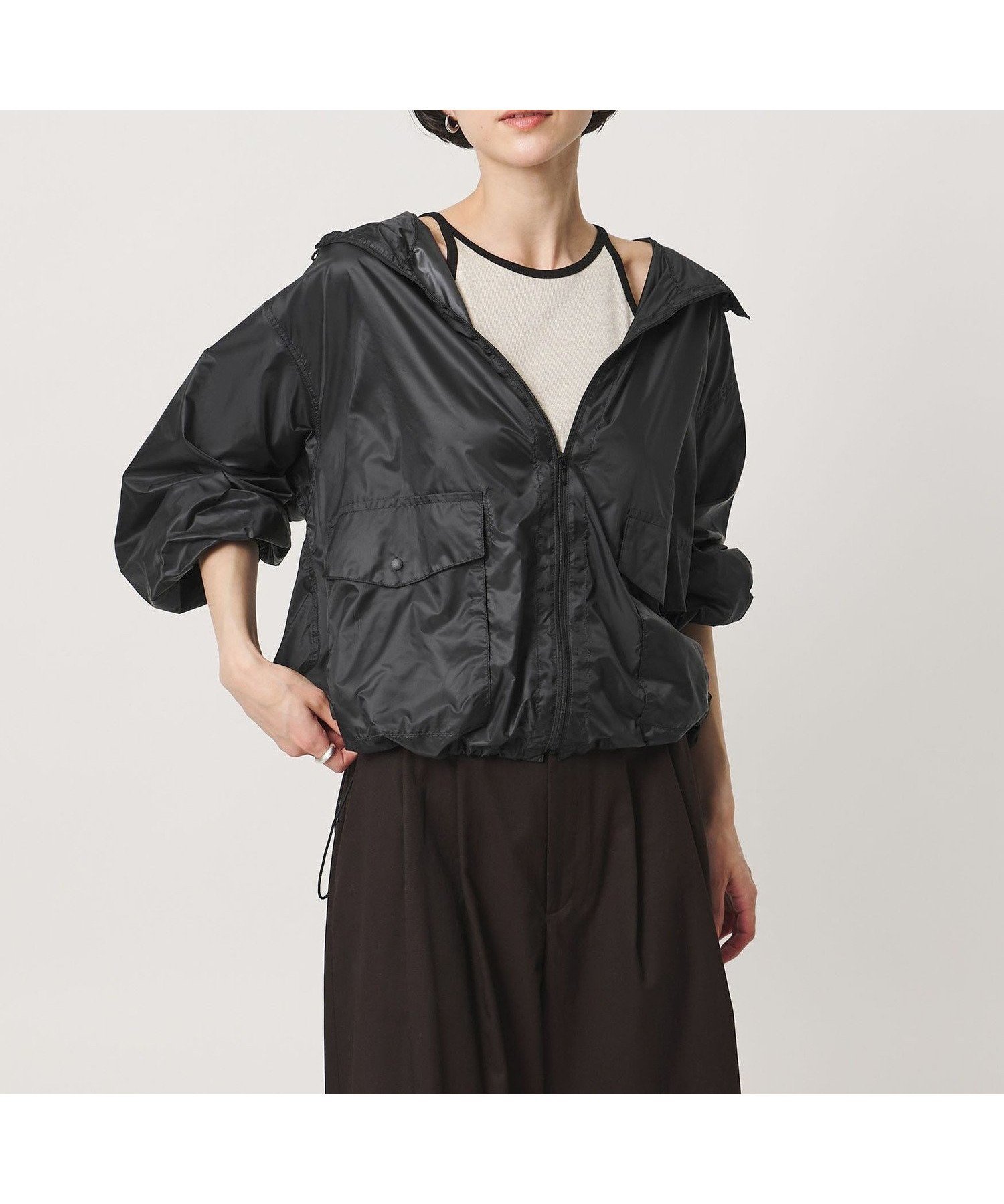 【ユナイテッドアローズ/UNITED ARROWS】のショート ボリューム ブルゾン -ウォッシャブル- インテリア・キッズ・メンズ・レディースファッション・服の通販 founy(ファウニー) 　ファッション　Fashion　レディースファッション　Fashion for Women　アウター　Coat / Outerwear Collection　ブルゾンジャケット・スポーティアウター　Blouson Jackets　ウォッシャブル　Machine Washable　ショート　Short, Short Length　タフタ　Taffeta, Structured Fabric　バランス　Balance, Style Balance　ブルゾン　Blouson, Bomber Jacket　エレガント 上品　Elegant　BLACK|ID: prp329100004975166 ipo3291000000037296710
