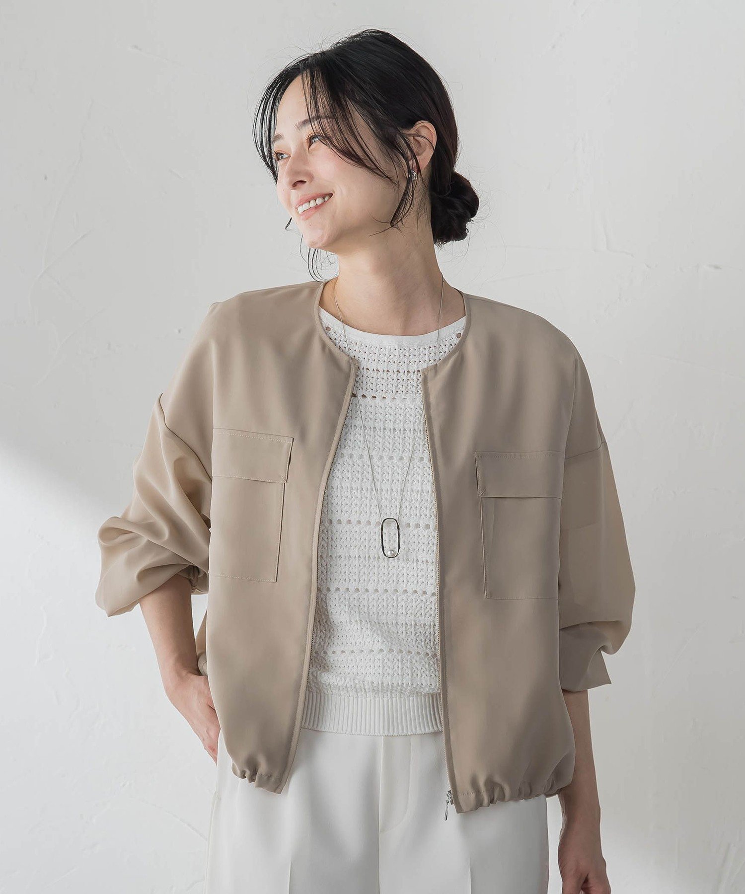 【ロートレ アモン/LAUTRE AMONT】の多機能シアージャケット インテリア・キッズ・メンズ・レディースファッション・服の通販 founy(ファウニー) 　ファッション　Fashion　レディースファッション　Fashion for Women　アウター　Coat / Outerwear Collection　レディースジャケット・軽アウター　Jackets　春　Spring　シンプル　Simple, Minimal　トレンド　Trend, Trending Now　バルーン　Balloon, Balloon Silhouette　フロント　Front, Front Design　ポケット　Pocket, Pocket Detail　S/S・春夏　SS, Spring/Summer, Warm Season　夏　Summer　エレガント 上品　Elegant　ビジネス 仕事 通勤　Business / Work / Commuting　2026年　2026　2026春夏・S/S　Spring/Summer 2026 SS26　ベージュ|ID: prp329100004975173 ipo3291000000037296739