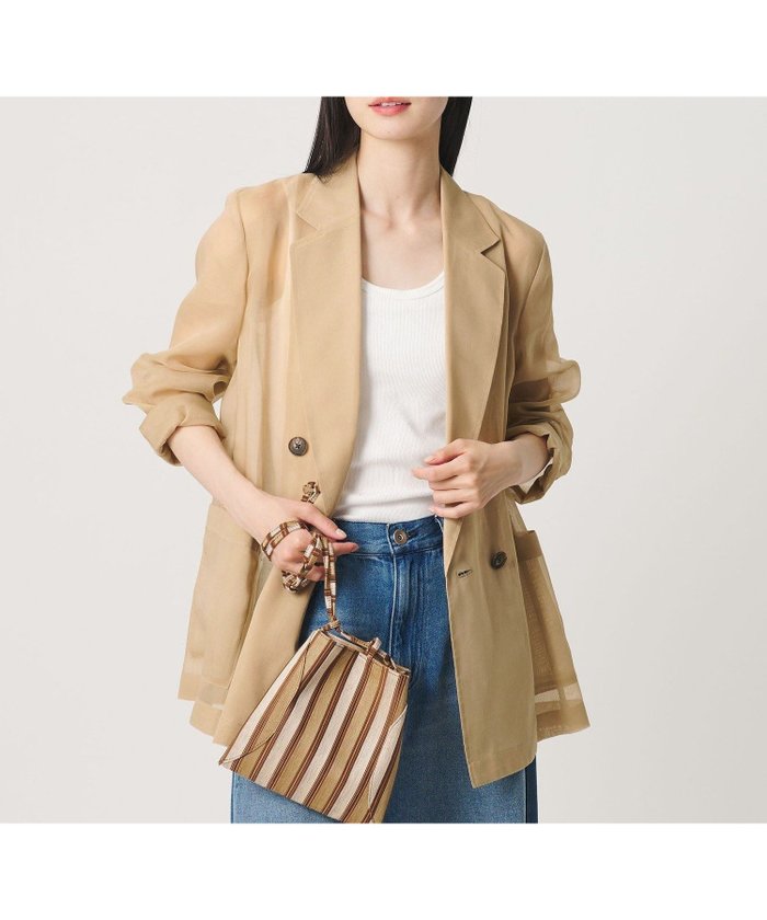 【ビューティ&ユース ユナイテッドアローズ/BEAUTY&YOUTH / UNITED ARROWS】のポリエステル シアー ダブルジャケット ウォッシャブル インテリア・キッズ・メンズ・レディースファッション・服の通販 founy(ファウニー) https://founy.com/ ファッション Fashion レディースファッション Fashion for Women アウター Coat / Outerwear Collection レディースジャケット・軽アウター Jackets インナー Innerwear ウォッシャブル Machine Washable カーディガン Cardigan, Knitwear サテン Satin, Glossy Fabric シアー Sheer, See-Through ジャケット Jacket, Outerwear ダブル Double, Double-Breasted パッチ Patch, Appliqué ボトム Bottoms, Lower Wear ポケット Pocket, Pocket Detail 羽織 Haori, Light Jacket おすすめ Recommended / Our Picks |ID: prp329100004975175 ipo3291000000037296743