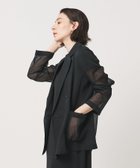 【ビューティ&ユース ユナイテッドアローズ/BEAUTY&YOUTH / UNITED ARROWS】のポリエステル シアー ダブルジャケット ウォッシャブル 大人の最旬トレンドファッション＆コーディネート founy(ファウニー) ファッション Fashion レディースファッション Fashion for Women アウター Coat / Outerwear Collection レディースジャケット・軽アウター Jackets インナー Innerwear ウォッシャブル Machine Washable カーディガン Cardigan, Knitwear サテン Satin, Glossy Fabric シアー Sheer, See-Through ジャケット Jacket, Outerwear ダブル Double, Double-Breasted パッチ Patch, Appliqué ボトム Bottoms, Lower Wear ポケット Pocket, Pocket Detail 羽織 Haori, Light Jacket おすすめ Recommended / Our Picks thumbnail BLACK|ID: prp329100004975175 ipo3291000000037296745