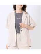 【タカキュー/TAKA-Q】のリネン調 シャーク 半袖 ジャケット(セットアップ可能) 大人の最旬トレンドファッション＆コーディネート founy(ファウニー) ファッション Fashion レディースファッション Fashion for Women アウター Coat / Outerwear Collection レディースジャケット・軽アウター Jackets インナー Innerwear オケージョン Occasion Wear ジャケット Jacket, Outerwear セットアップ Set-Up, Coordinated Outfit セレモニー Ceremony パッチ Patch, Appliqué ポケット Pocket, Pocket Detail リネン Linen, Linen Fabric リラックス Relax, Relaxed Fit ワイド Wide, Wide Fit 半袖 Short Sleeve, Half Sleeve thumbnail 33ベージュ|ID: prp329100004975181 ipo3291000000037296765
